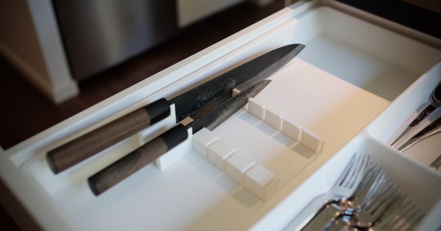 3d-printat knivställ för låga lådor